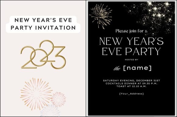 Editable New Year Invite Card for Halloween